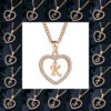 26 Letters Heart-shaped Zircon Pendant Necklace Stainless Steel Gold Color Chains Jewelry Birthday Gift For Women - Image 9