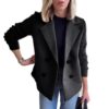 Double Breasted Lapel Jacket Fashion Knitted Sleeves Splicing Design Coat Outerwear Women's Clothing - Image 7
