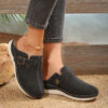 Women's Wedge Rivet Metal Buckle Closed-toe Slippers - Image 6