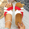 Color Matching One-word Women's Fashion Platform Wedge Slippers - Image 4